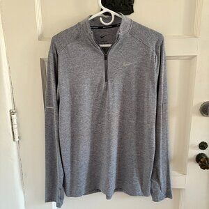 Nike Dri-FIT Quarter-Zip Midlayer Running Shirt | Mens Size Medium | Smoke Grey